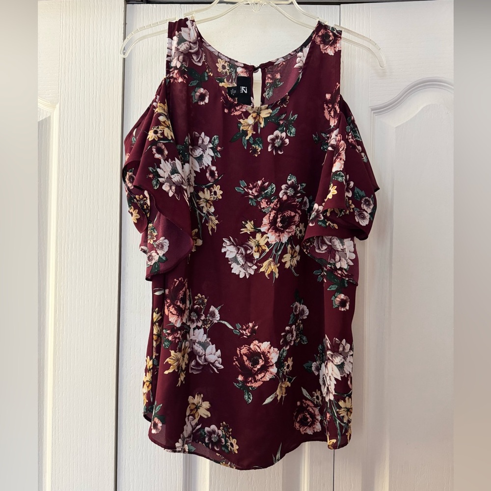 IZ Byer Off The Shoulder Floral Top - Picture 1 of 4